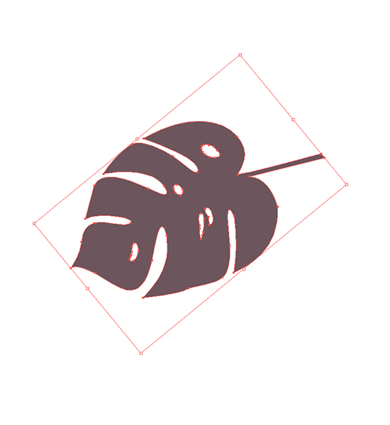 We're in Illustrator and we selected our leaf motif to apply the Scribble filter.