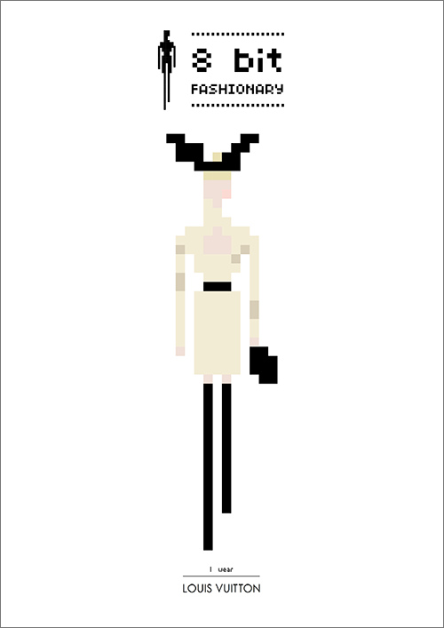 Fashionary by Penter Yip, a figure and flat template notebook series sketches his fav fashion looks in 8 bit computer generated style.