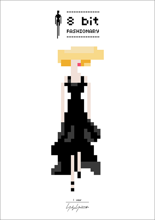 Fashionary by Penter Yip, a figure and flat template notebook series sketches his fav fashion looks in 8 bit computer generated style.